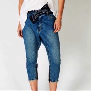 One Teaspoon Jeans Bad Seed Cropped Baggy Size 24